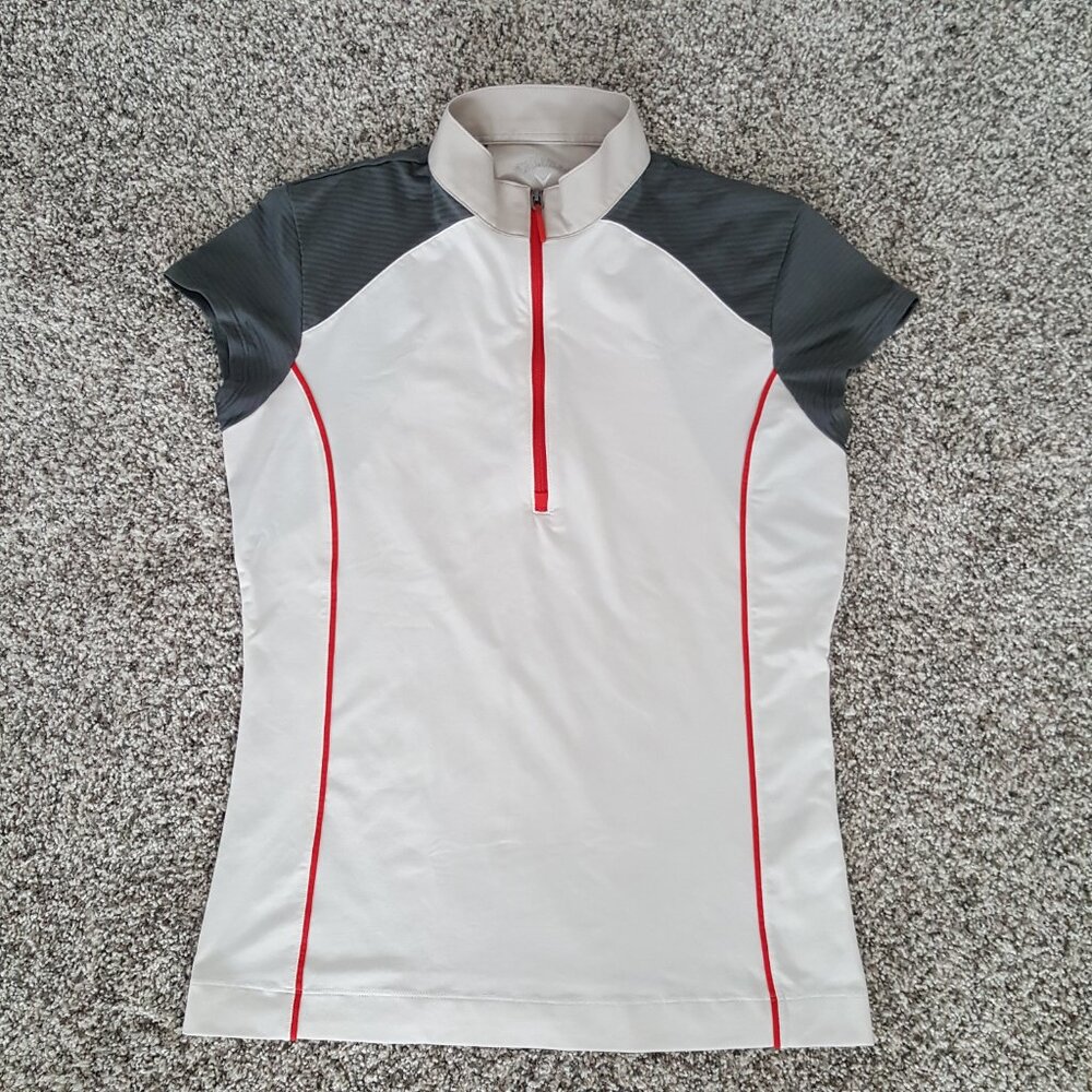 Vintage Callaway Polo Fitted Shirt Golf Tennis Size XS Zipper